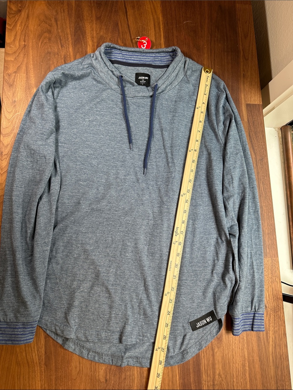 Jason Wu for EVA AIR Men’s L Heather Blue Cowl Neck Pullover Loungewear